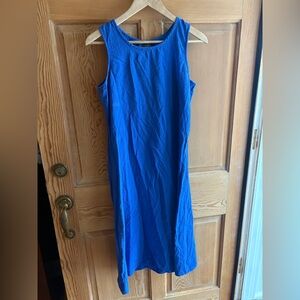 Cotton/Linen Blue Midi Dress Vintage Willow Ridge | Coastal Grandma | Medium